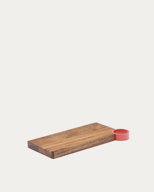 Zairin serving board made of FSC 100% acacia wood and rose metal