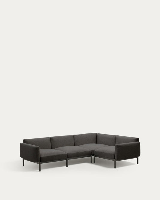 Sorells Modular Outdoor Corner Sofa 5 Seater Aluminum Gray Finish 276 x 191.5cm