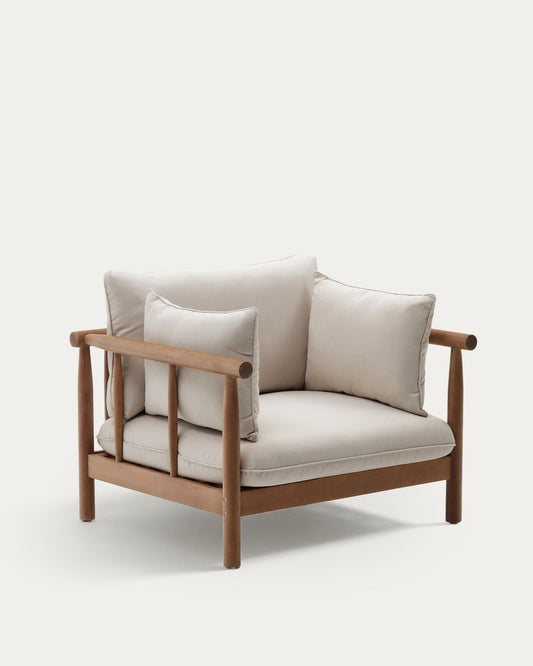 Sacova solid eucalyptus wood armchair