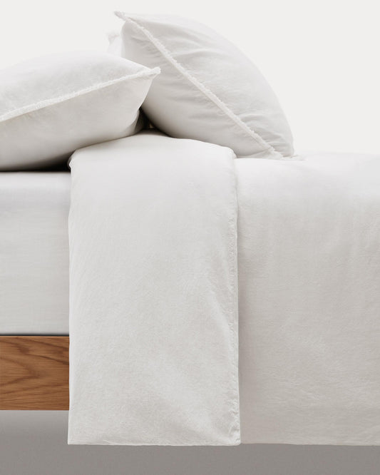 Sifinia ekru set jorgana i jastučnica, rese od 100% pamuka od perkala, krevet od 150 cm