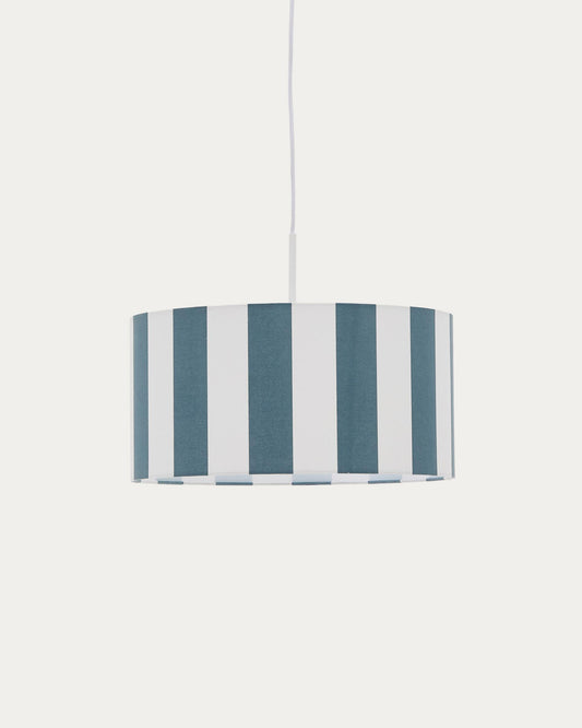 Ciral lampshade for ceiling lamp with blue and white stripes, Ø 40 cm