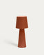 Arenys large outdoor metal table lamp in painted terracotta