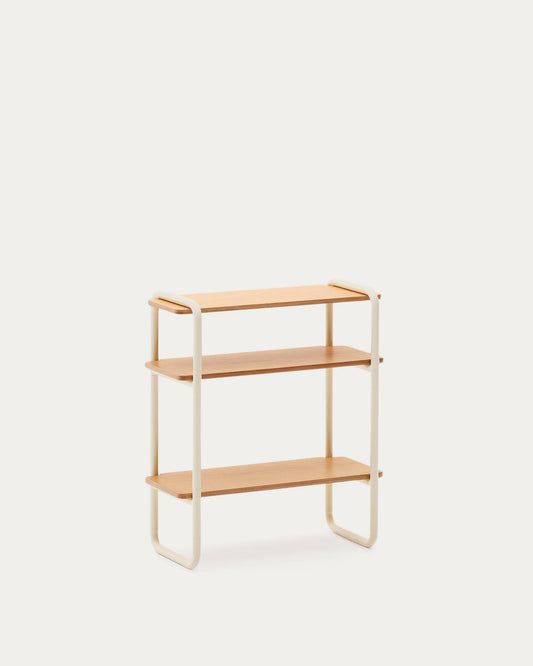 tinn veneer shelf with beige metal structure, 70 x 60 cm