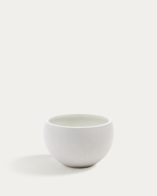 Grau planter made of white cement Ø 56 cm