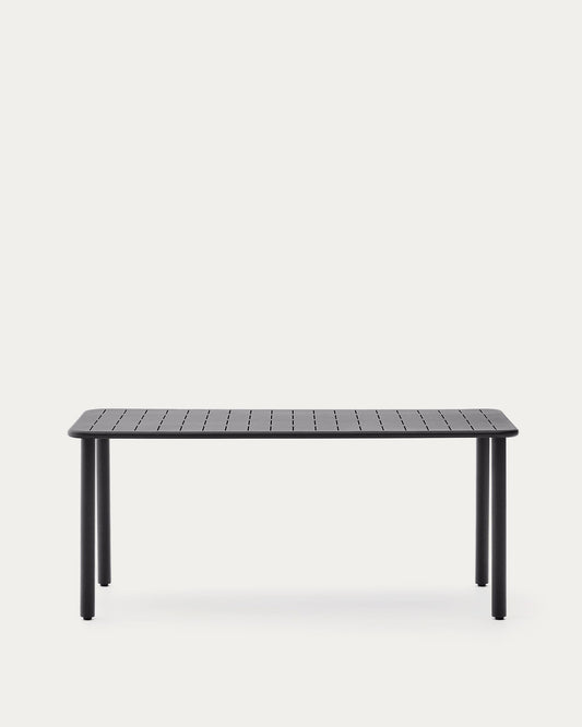Brai outdoor table in dark gray galvanized steel 180 x 90cm