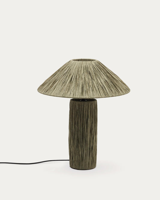 Samse table lamp made of green raffia