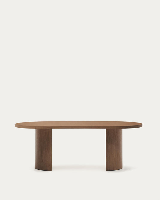 Nealy table with walnut veneer in dark finish, 200 x 100 cm