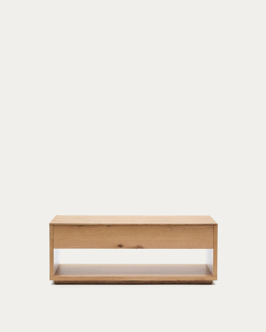 Alguema lift coffee table in oak veneer with natural finish 120 x 60 cm