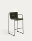 Maura stacking chair made of green galvanized steel and green rope 74.5cm