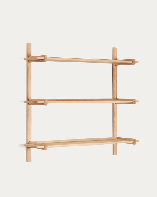 Sitra modular shelf, 3 shelves in solid oak in natural finish, 110 cm, FSC Mix Credit
