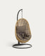 Cira hanging armchair with a dark gray base with a natural finish