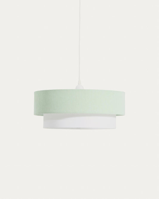 Bianella ceiling lamp in cotton and turquoise twill