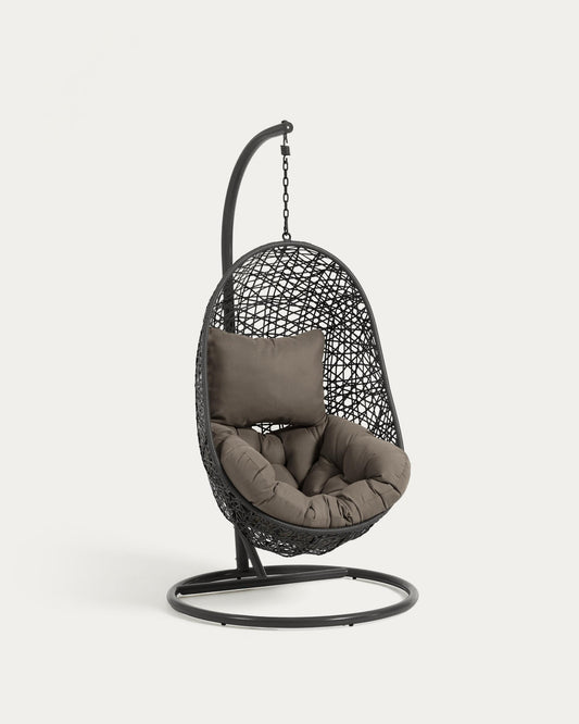 Hanging armchair with dark gray foot Florina dark gray