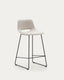 Zahara beige chair with black steel, height 65 cm FSC 100%