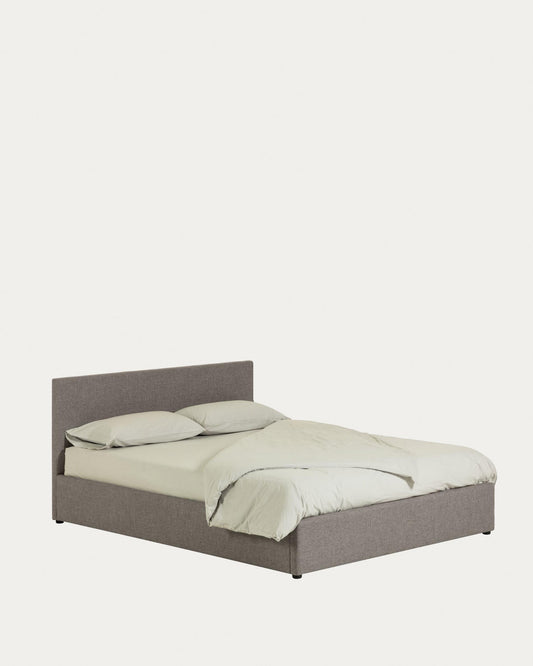 Nahiri bed with lifting mechanism, gray, for mattress 180 x 200 cm