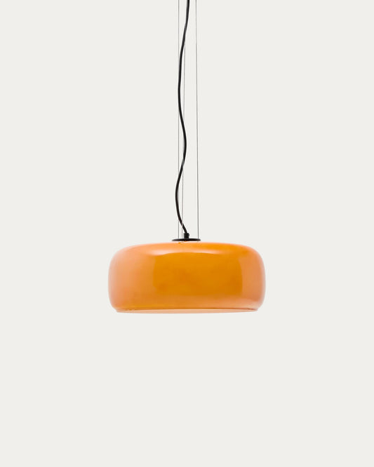 Reig orange glass ceiling lamp, Ø 38 cm