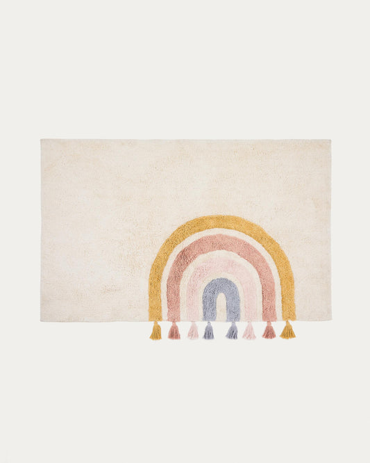 Tadea cotton carpet, multicolored rainbow, 90 x 150 cm