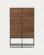 Vedrana tall chest of drawers with 4 doors in walnut veneer with steel legs, 97.5 x 160 cm