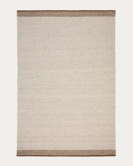 Nifelia beige wool jacquard carpet, 200 x 300 cm