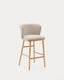 Ciselia chair beige chenille and solid ash wood in natural color FSC Mix Credit 65 cm