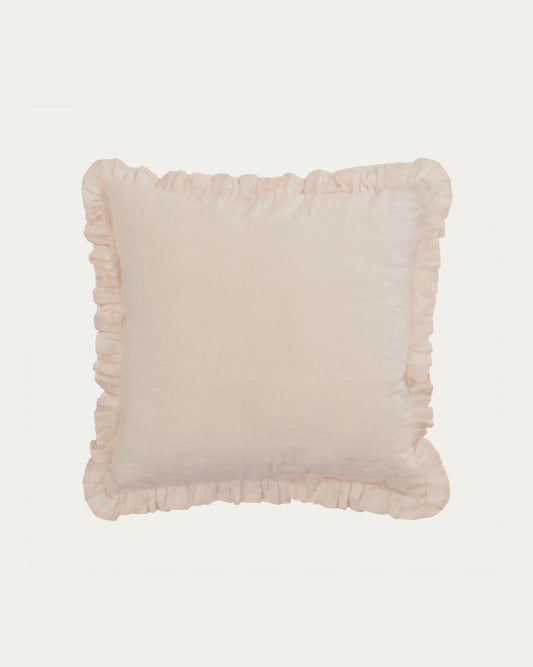 Nacha cushion cover made of pink cotton and linen 45 x 45 cm