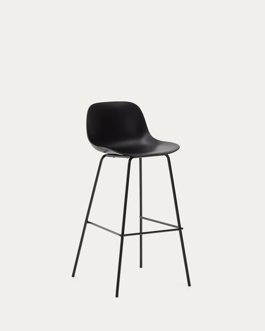 Altea black chair with black finished steel legs 75 cm