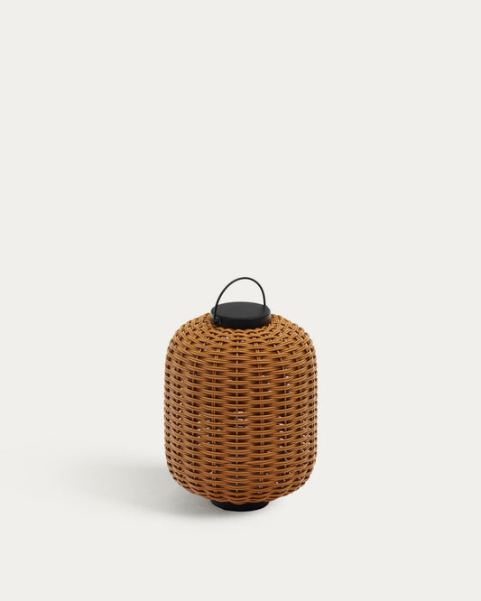 Saranella portable table lamp made of brown artificial rattan