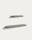 Arely set of 2 shelves made of MDF with green lacquer 35 cm / 55 cm