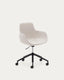 Tissiana beige and aluminium desk chair with matt black finish