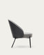 Eamy light gray armchair in ash wood veneer with black finish and black metal