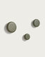 Nadue set of 3 wall hooks in solid beech wood with a green finish