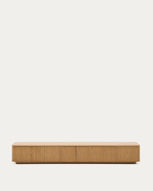 Helvine tV postolje sa 4 fioke u hrastovom furniru, 200 x 30 cm FSC 100%