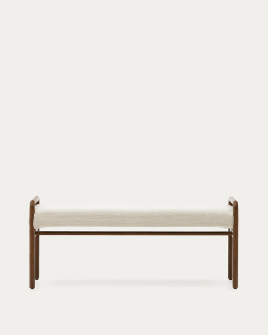 Macaret bench with removable cover solid oak with walnut finish 120 cm FSC Mix Credit
