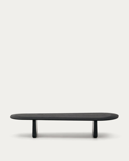 Pirita solid oak coffee table in black, 146 x 56.5 cm FSC 100%