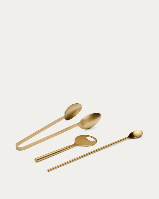 Aruc set of cocktail accessories made of gold-colored stainless steel