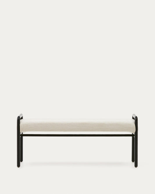 Macaret bench with removable cover solid oak with black finish 120 cm FSC Mix Credit