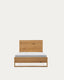 Alguema oak veneer bed with natural finish for mattress 90 x 190 cm