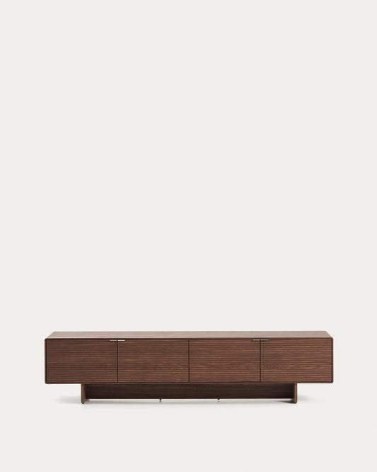 Norlen four-seat TV cabinet with 4 doors in walnut veneer FSC Mix Credit 200 x 46 cm