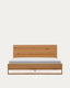 Alguema oak veneer bed with natural finish for mattress 180 x 200 cm