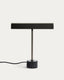 Lynor table lamp in brushed metal with black marble base