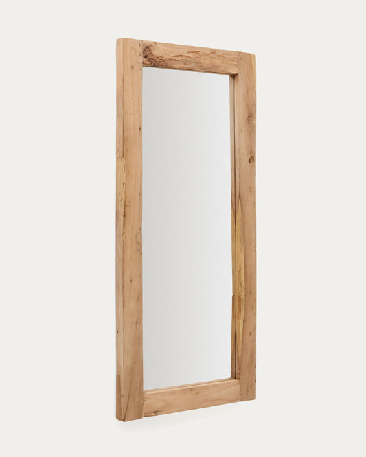 Maden mirror made of wood with a natural finish 80 x 180 cm