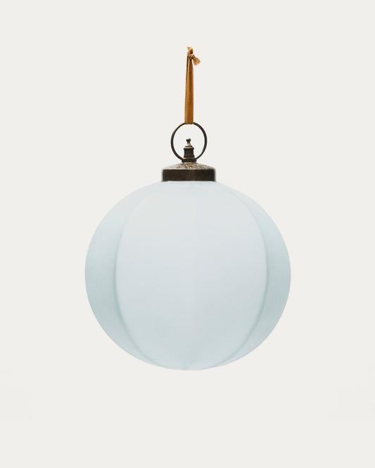 Talve božićna kugla od recikliranog stakla u beloj boji, Ø 20 cm