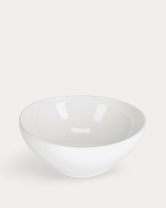Pahi large round porcelain bowl in white color