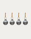 Blama set of 4 Christmas balls made of recycled glass in silver color, Ø 6 cm