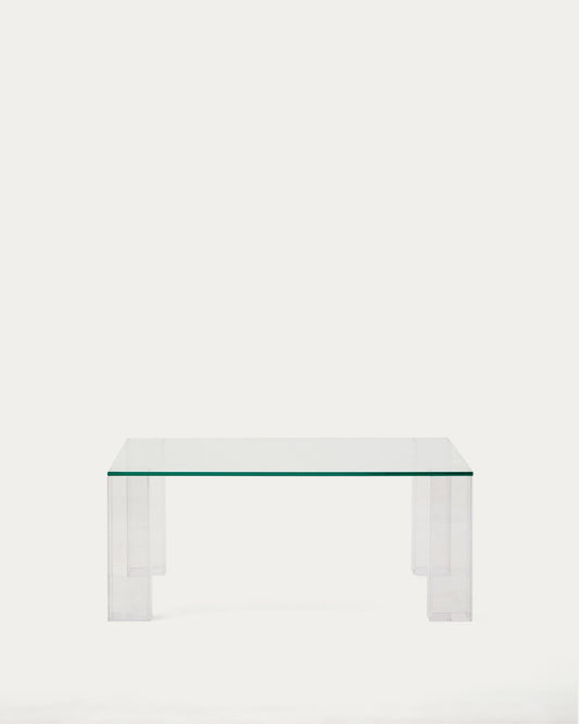 Adularia transparent tempered glass table, 85 x 85 cm