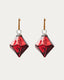 Argin set of 2 hanging decorations made of recycled glass in red, 10 cm