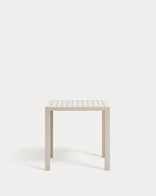 Culip aluminium outdoor table in powder coated white finish, 77 x 77 cm