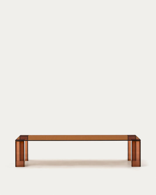 Adularia brown tempered glass coffee table, 140 x 60 cm