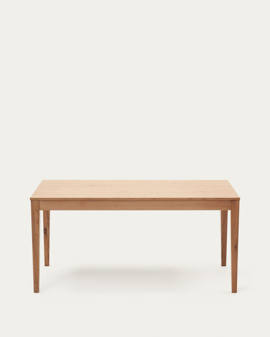 Yain folding table with oak veneer and solid oak, 160 (220) x 80 cm