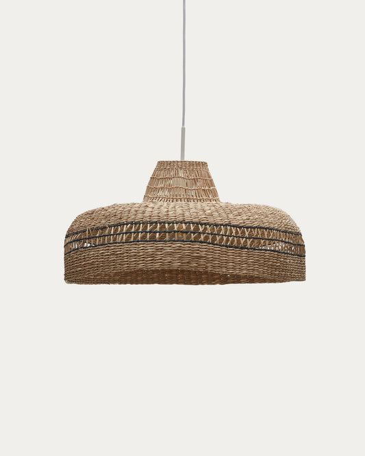 Rupia ceiling lamp shade made of natural fibers with natural and black finish, Ø 55 cm